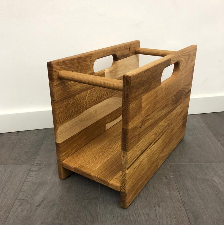 NordicStory Revistero de madera maciza roble